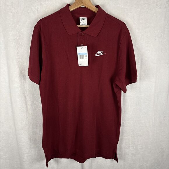 Nike Men’s Maroon 100% Cotton Polo CJ4456-677 Size Large NWT - Picture 1 of 6
